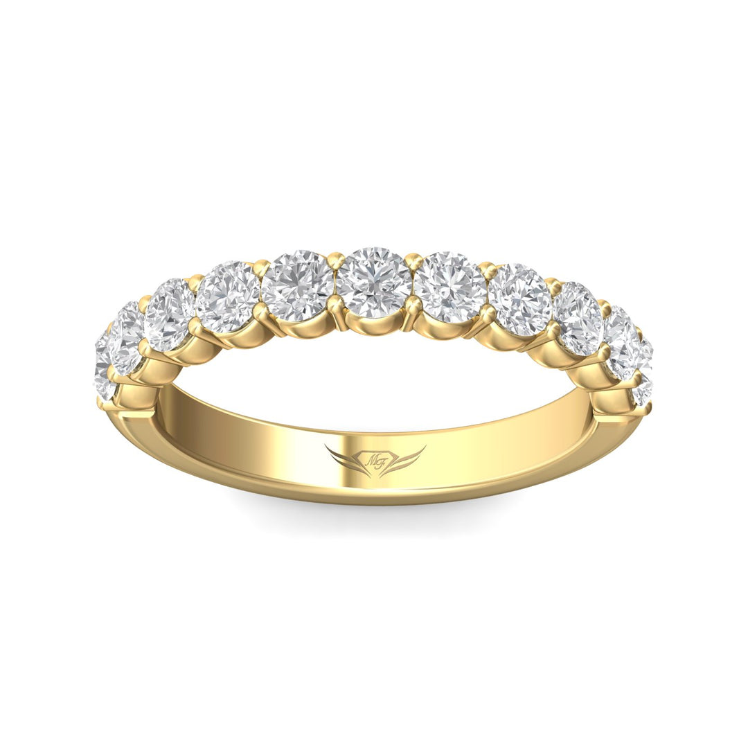 18K Gold Yellow Channel/Shared Prong Wedding Band from the Channel/Shared Prong collection - DWBSP03MWB_18KY