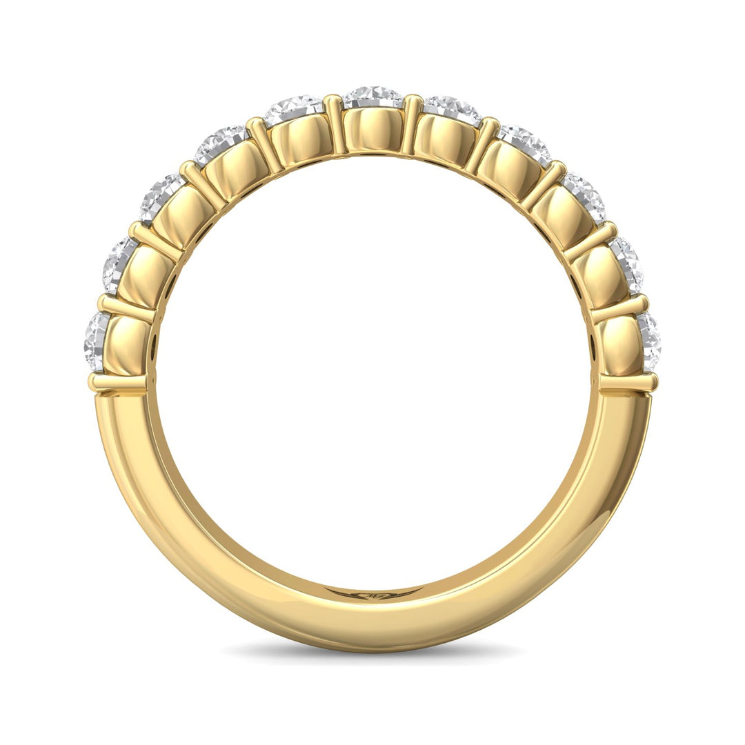 18K Gold Yellow Channel/Shared Prong Wedding Band from the Channel/Shared Prong collection - DWBSP03MWB_18KY