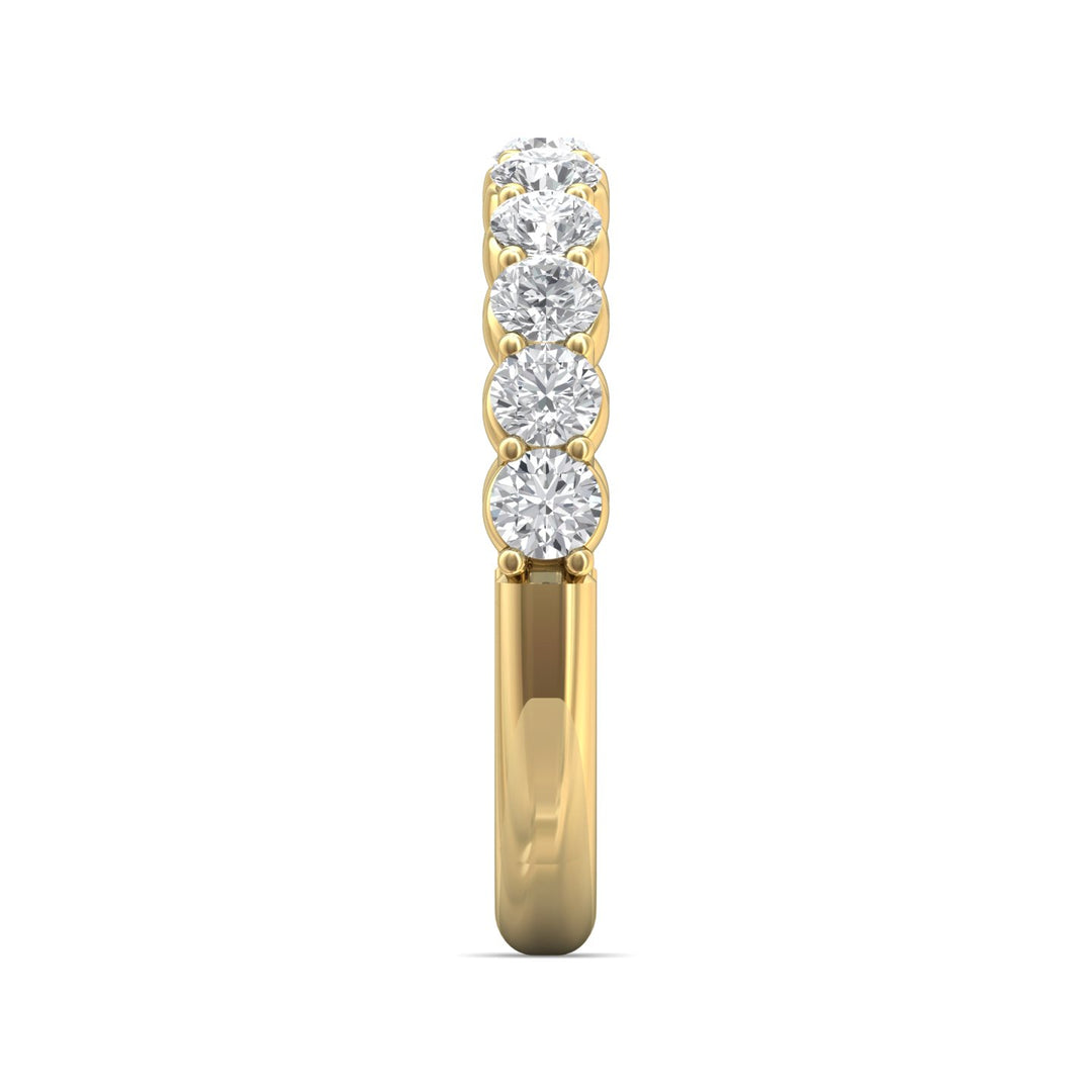 18K Gold Yellow Channel/Shared Prong Wedding Band from the Channel/Shared Prong collection - DWBSP03MWB_18KY