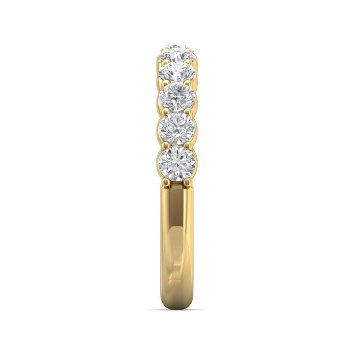 18K Gold Yellow Channel/Shared Prong Wedding Band from the Channel/Shared Prong collection - DWBSP03MWB_18KY