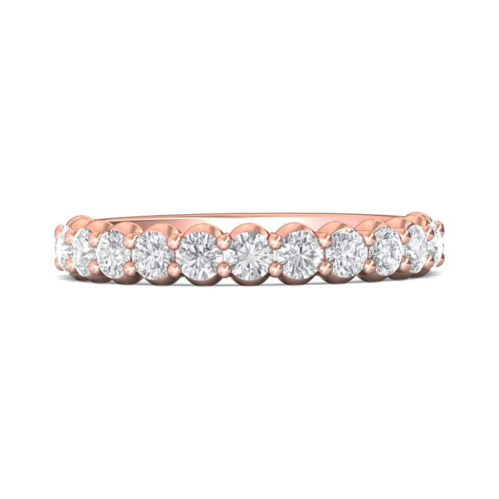 14K Gold Pink Channel/Shared Prong Wedding Band from the Channel/Shared Prong collection - DWBSP03SWB_14KP