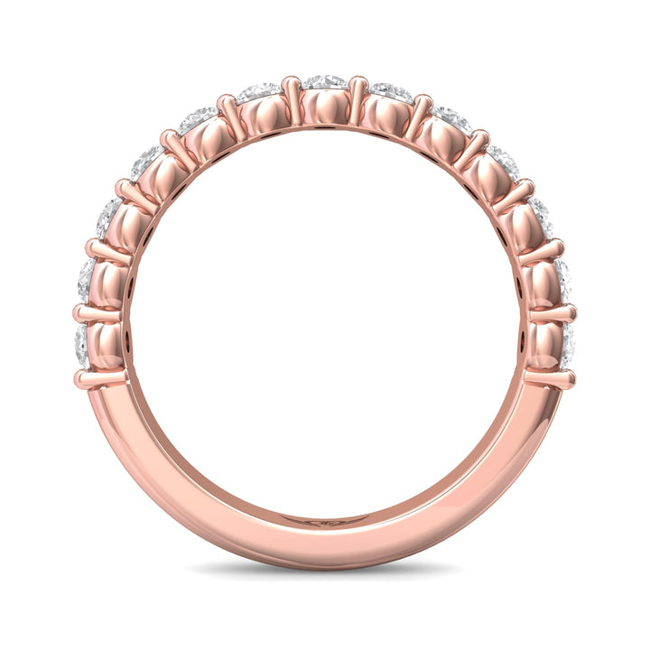 14K Gold Pink Channel/Shared Prong Wedding Band from the Channel/Shared Prong collection - DWBSP03SWB_14KP