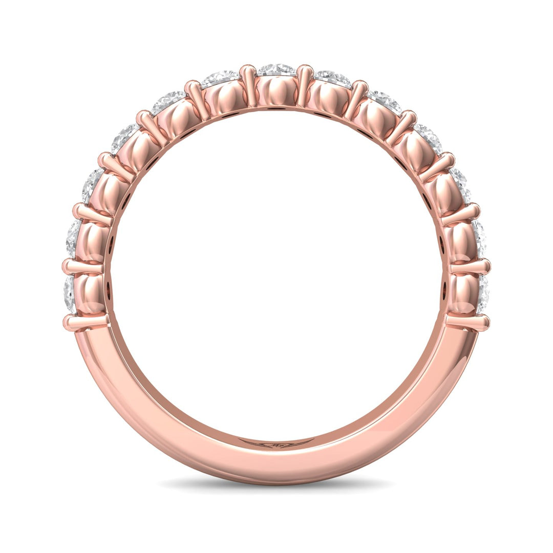18K Gold Pink Channel/Shared Prong Wedding Band from the Channel/Shared Prong collection - DWBSP03SWB_18KP