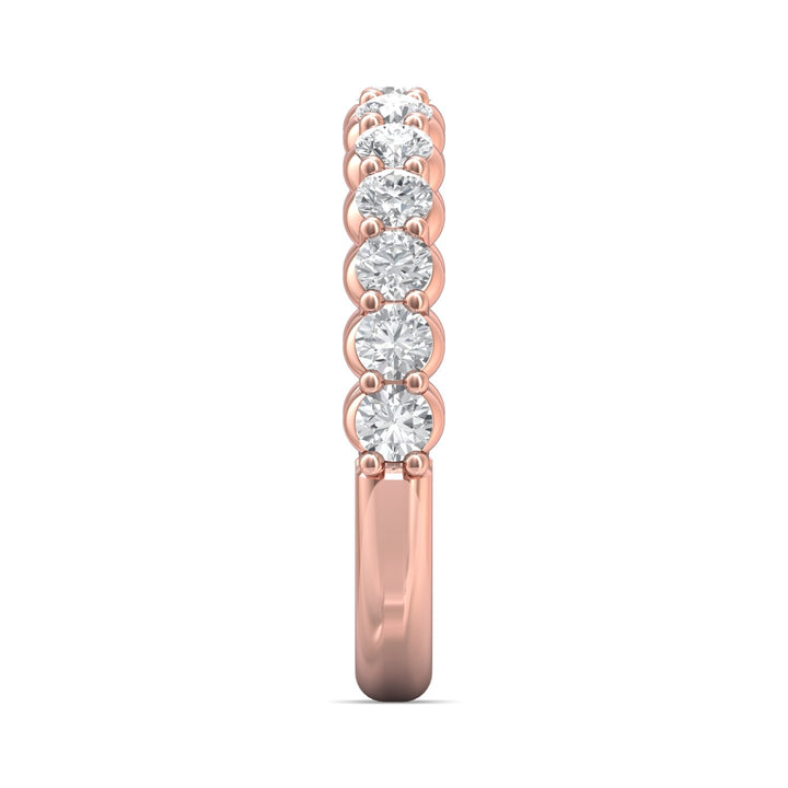 14K Gold Pink Channel/Shared Prong Wedding Band from the Channel/Shared Prong collection - DWBSP03SWB_14KP