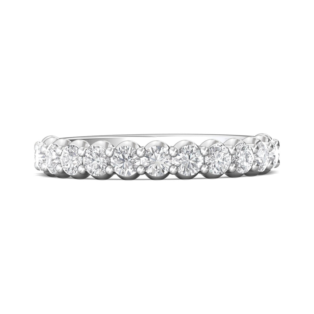 18K Gold White Channel/Shared Prong Wedding Band from the Channel/Shared Prong collection - DWBSP03SWB_18KW