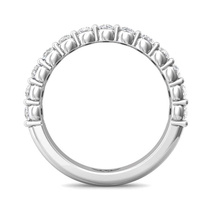 18K Gold White Channel/Shared Prong Wedding Band from the Channel/Shared Prong collection - DWBSP03SWB_18KW