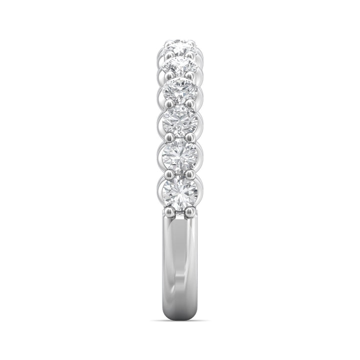 14K Gold White Channel/Shared Prong Wedding Band from the Channel/Shared Prong collection - DWBSP03SWB_14KW