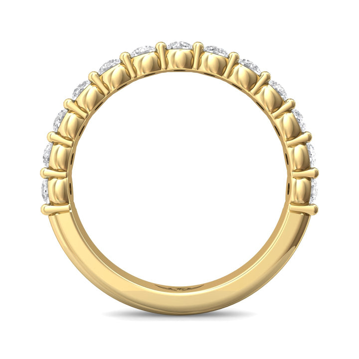 18K Gold Yellow Channel/Shared Prong Wedding Band from the Channel/Shared Prong collection - DWBSP03SWB_18KY
