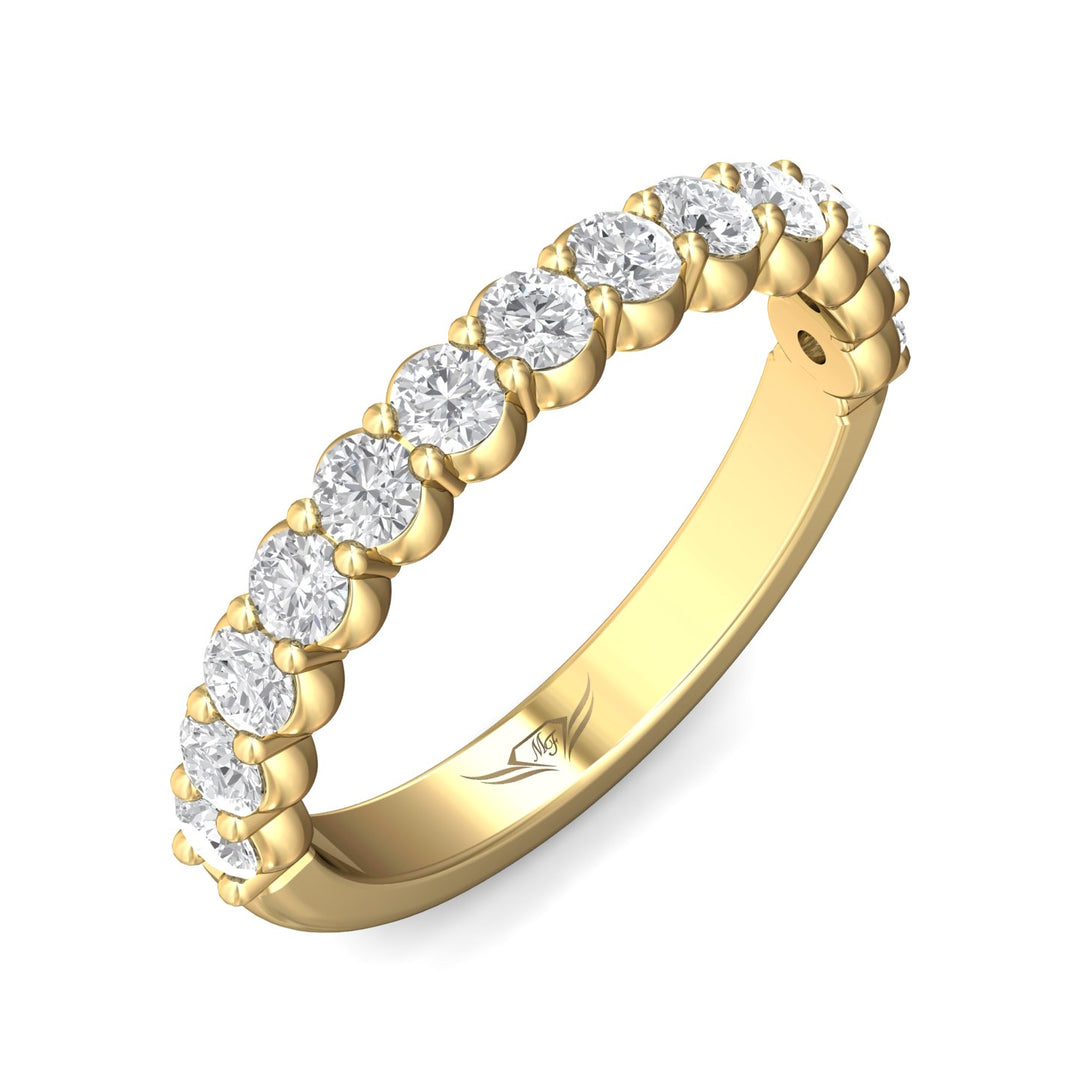 18K Gold Yellow Channel/Shared Prong Wedding Band from the Channel/Shared Prong collection - DWBSP03SWB_18KY