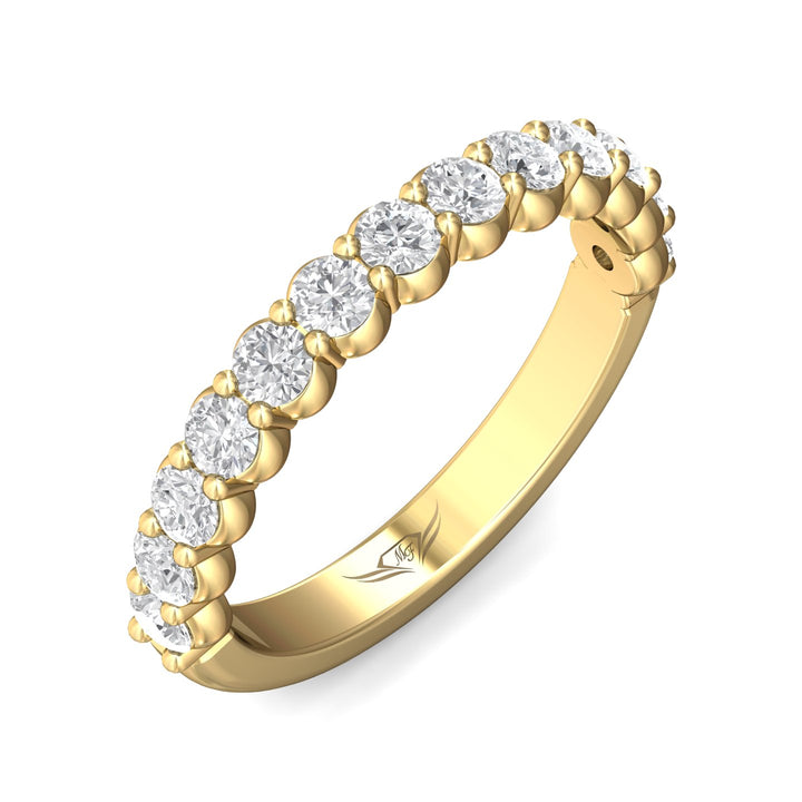 18K Gold Yellow Channel/Shared Prong Wedding Band from the Channel/Shared Prong collection - DWBSP03SWB_18KY