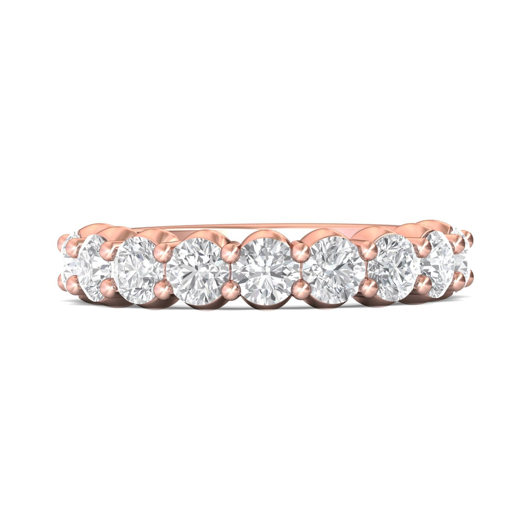14K Gold Pink Channel/Shared Prong Wedding Band from the Channel/Shared Prong collection - DWBSP03XLWB_14KP