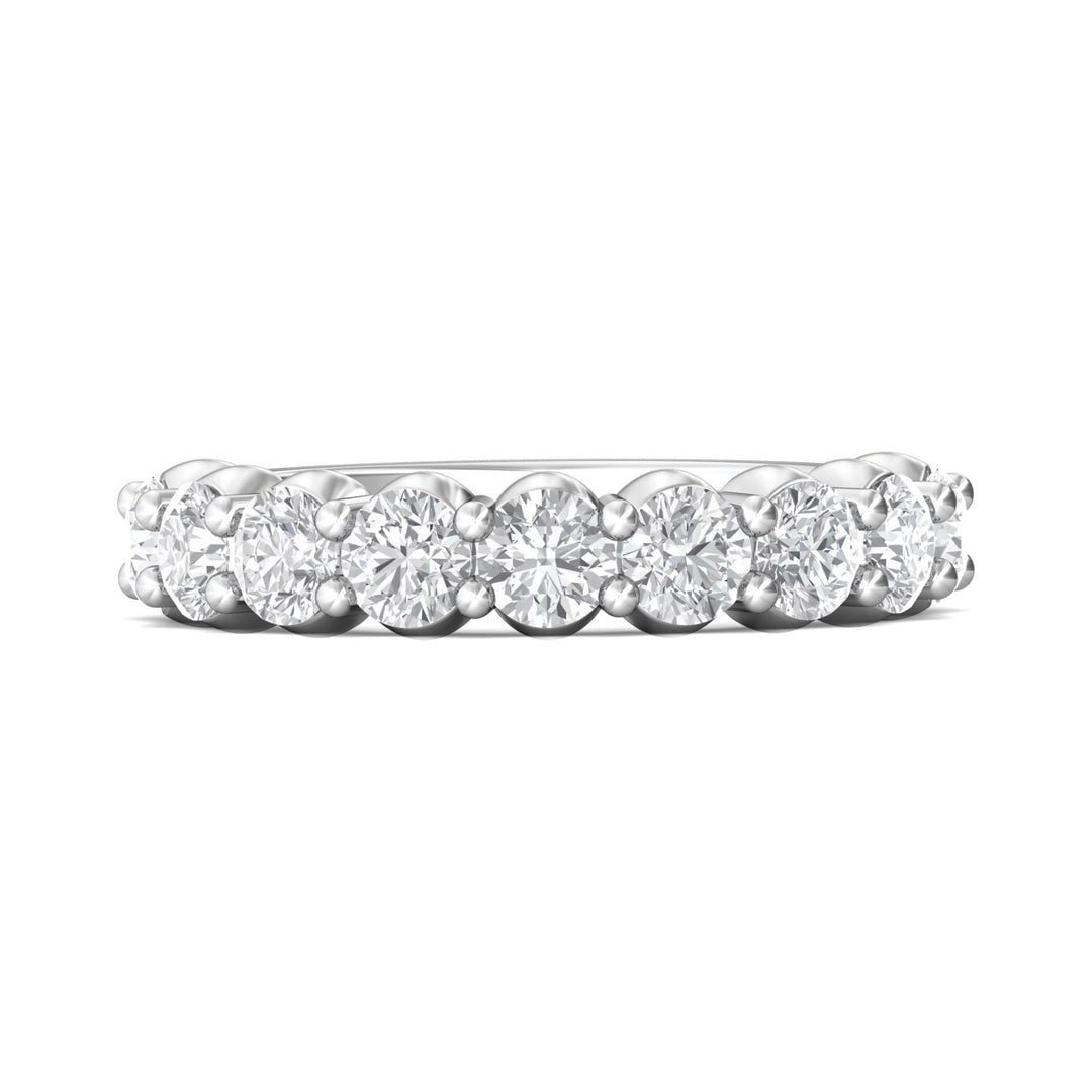 Platinum White Channel/Shared Prong Wedding Band from the Channel/Shared Prong collection - DWBSP03XLWB_PlatW