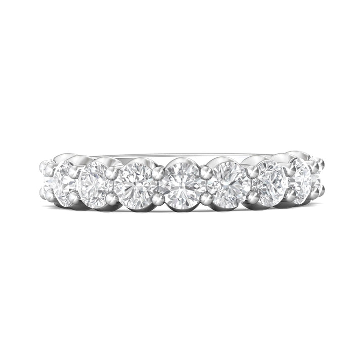 18K Gold White Channel/Shared Prong Wedding Band from the Channel/Shared Prong collection - DWBSP03XLWB_18KW