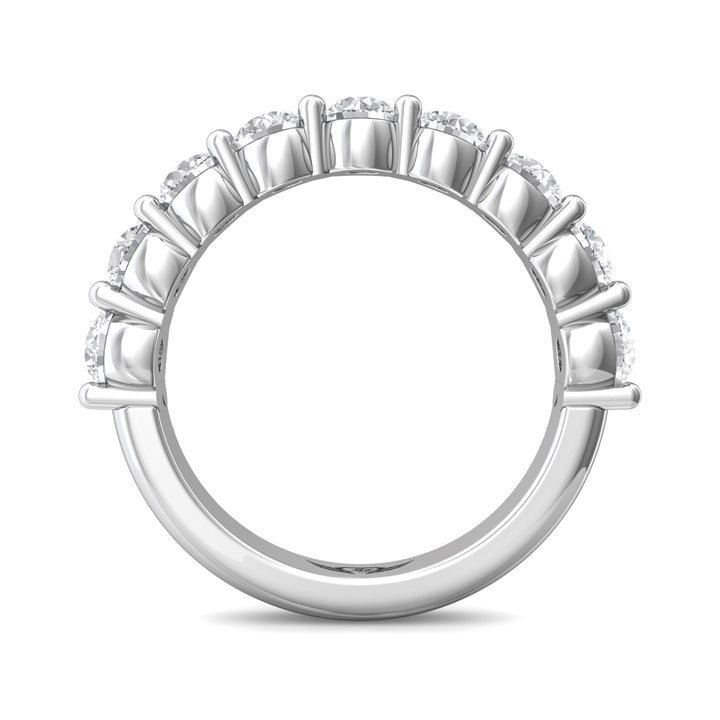 Platinum White Channel/Shared Prong Wedding Band from the Channel/Shared Prong collection - DWBSP03XLWB_PlatW
