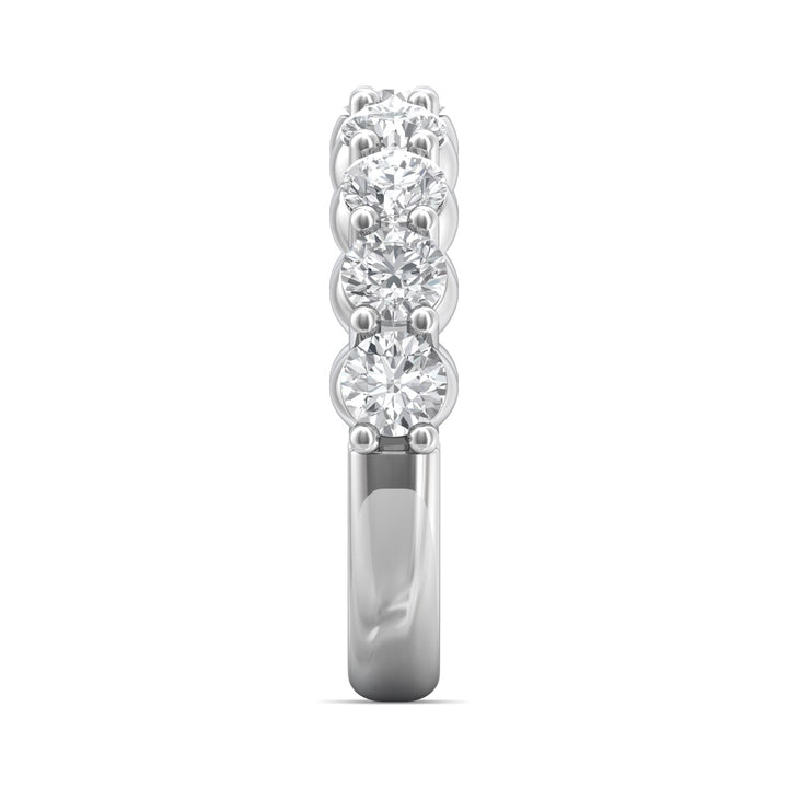 Platinum White Channel/Shared Prong Wedding Band from the Channel/Shared Prong collection - DWBSP03XLWB_PlatW