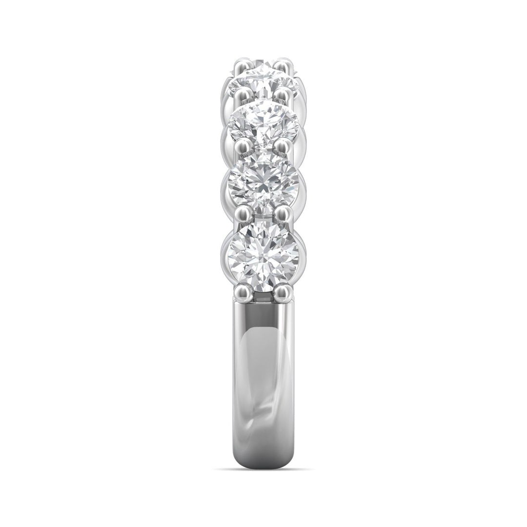 14K Gold White Channel/Shared Prong Wedding Band from the Channel/Shared Prong collection - DWBSP03XLWB_14KW
