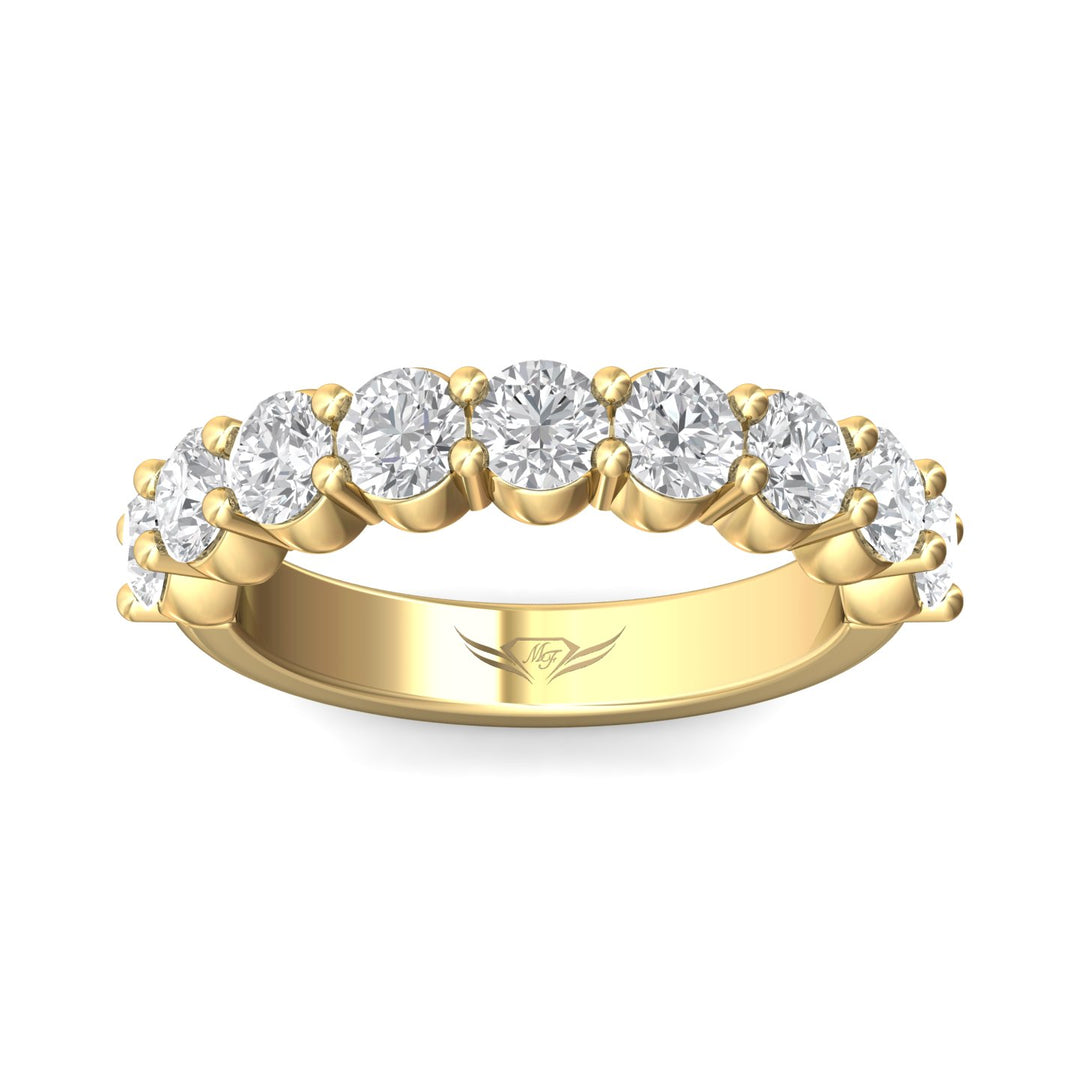 14K Gold Yellow Channel/Shared Prong Wedding Band from the Channel/Shared Prong collection - DWBSP03XLWB_14KY