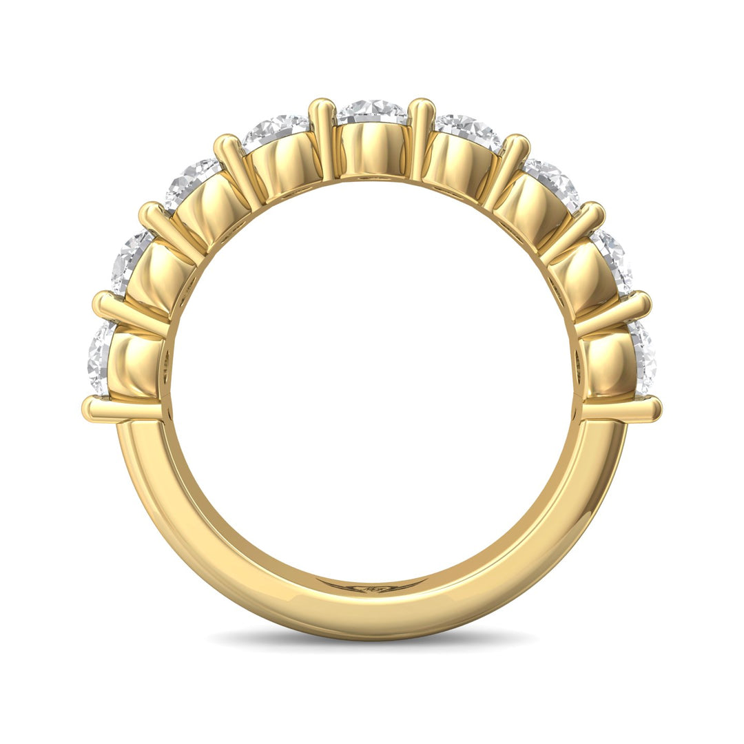 18K Gold Yellow Channel/Shared Prong Wedding Band from the Channel/Shared Prong collection - DWBSP03XLWB_18KY