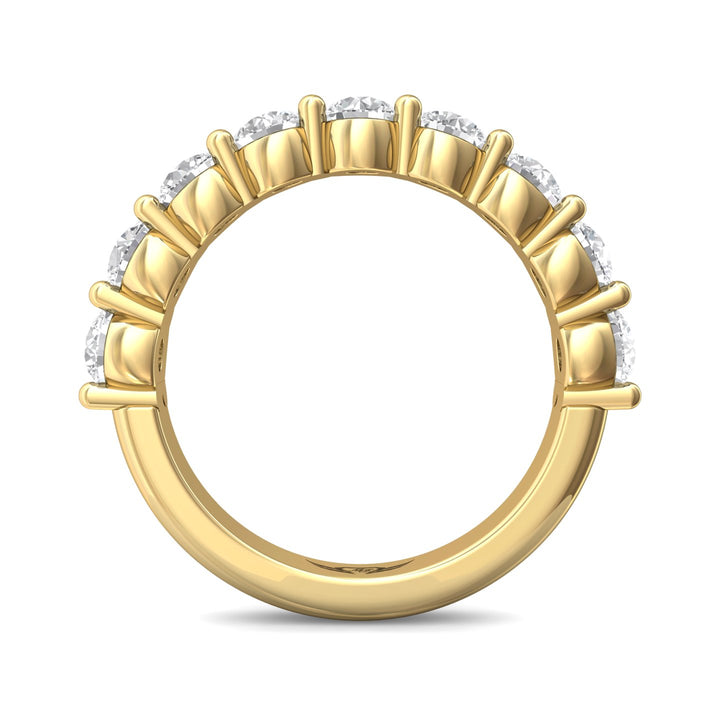 18K Gold Yellow Channel/Shared Prong Wedding Band from the Channel/Shared Prong collection - DWBSP03XLWB_18KY