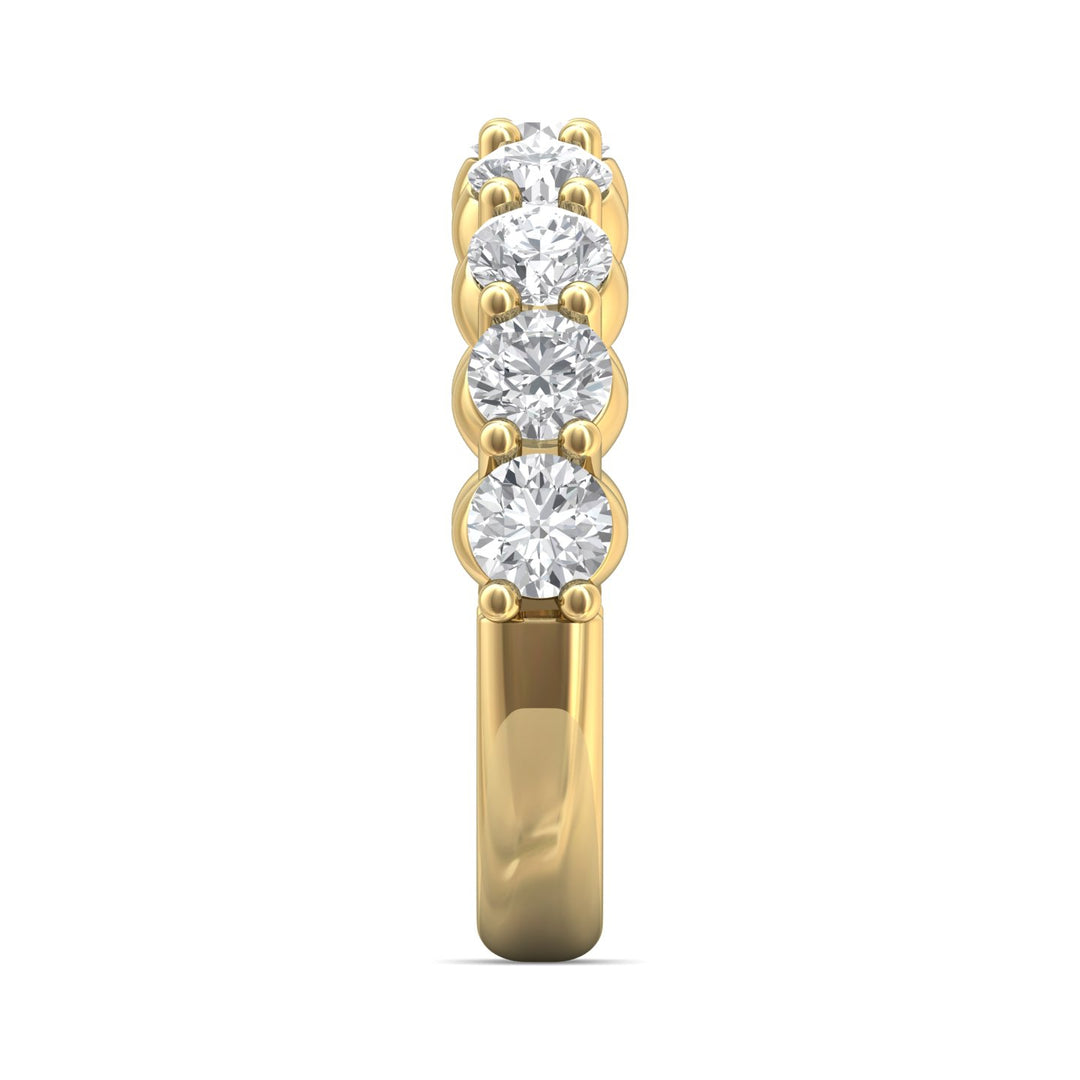 18K Gold Yellow Channel/Shared Prong Wedding Band from the Channel/Shared Prong collection - DWBSP03XLWB_18KY