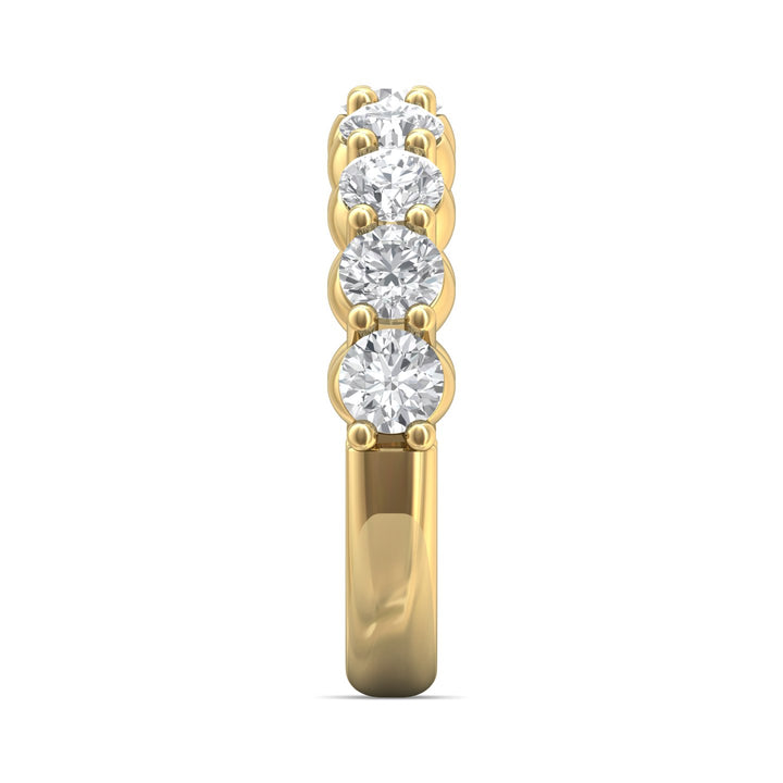 18K Gold Yellow Channel/Shared Prong Wedding Band from the Channel/Shared Prong collection - DWBSP03XLWB_18KY