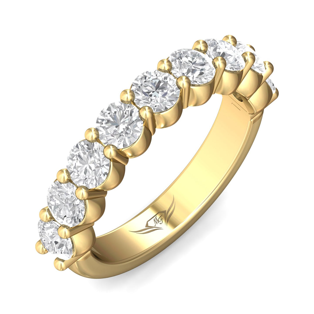 14K Gold Yellow Channel/Shared Prong Wedding Band from the Channel/Shared Prong collection - DWBSP03XLWB_14KY