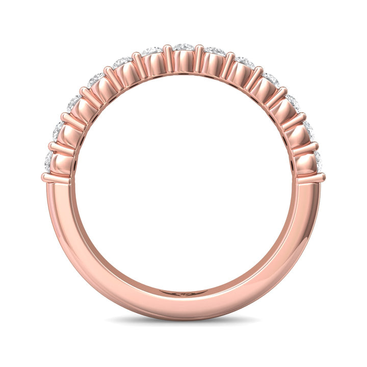 18K Gold Pink Channel/Shared Prong Wedding Band from the Channel/Shared Prong collection - DWBSP03XSWB_18KP