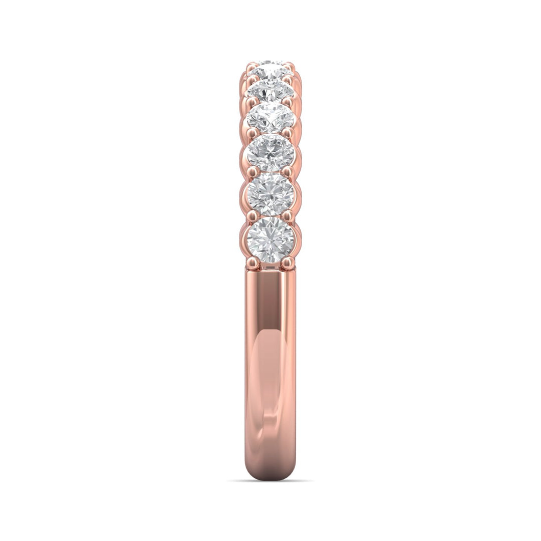 18K Gold Pink Channel/Shared Prong Wedding Band from the Channel/Shared Prong collection - DWBSP03XSWB_18KP