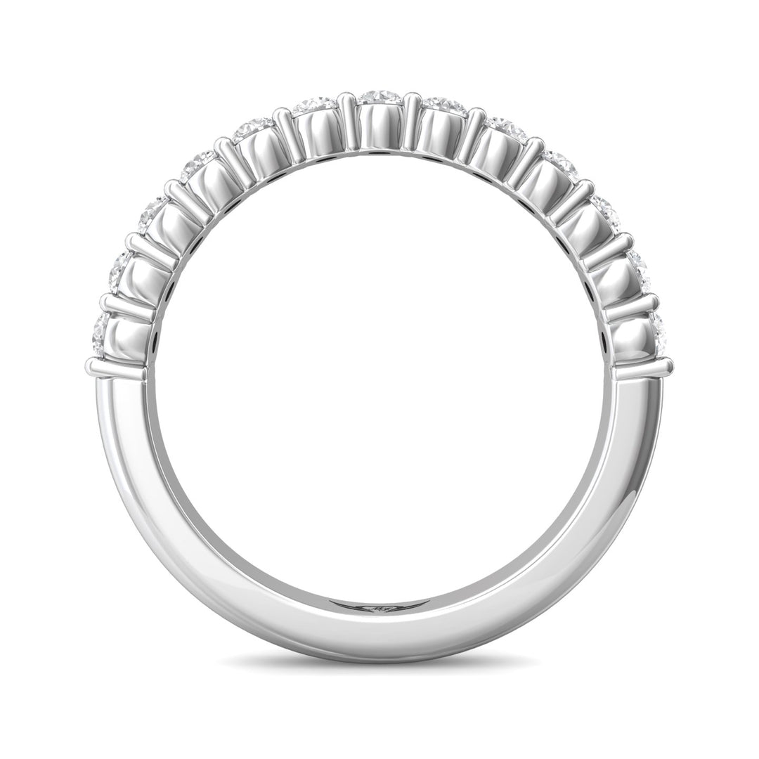 18K Gold White Channel/Shared Prong Wedding Band from the Channel/Shared Prong collection - DWBSP03XSWB_18KW
