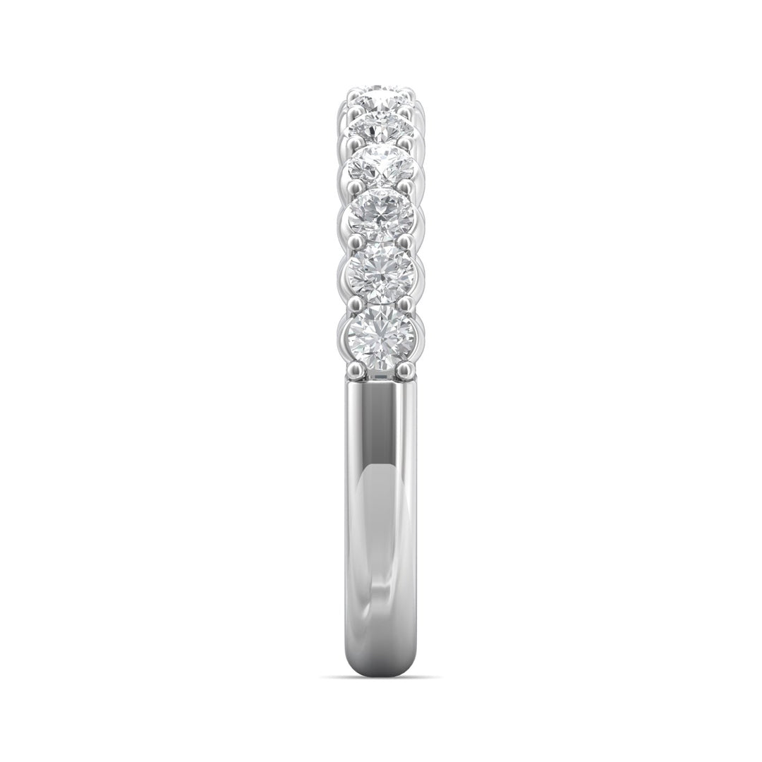 18K Gold White Channel/Shared Prong Wedding Band from the Channel/Shared Prong collection - DWBSP03XSWB_18KW