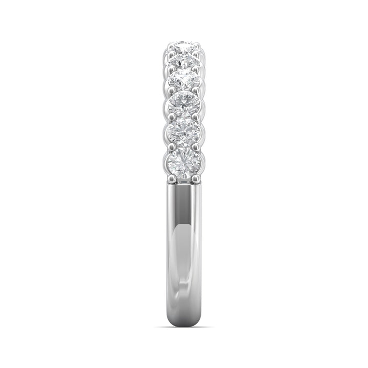18K Gold White Channel/Shared Prong Wedding Band from the Channel/Shared Prong collection - DWBSP03XSWB_18KW