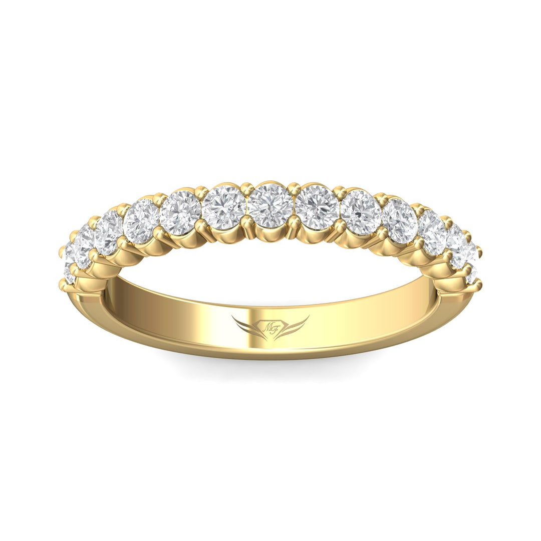 18K Gold Yellow Channel/Shared Prong Wedding Band from the Channel/Shared Prong collection - DWBSP03XSWB_18KY