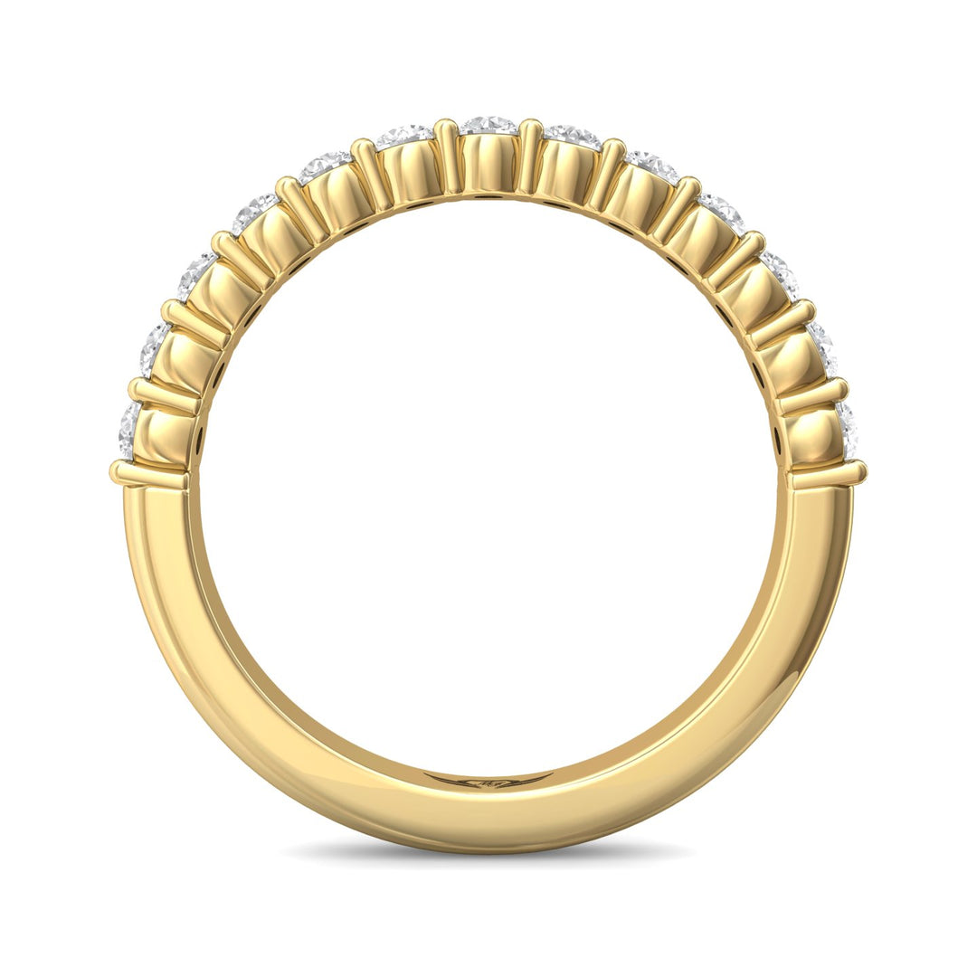 18K Gold Yellow Channel/Shared Prong Wedding Band from the Channel/Shared Prong collection - DWBSP03XSWB_18KY