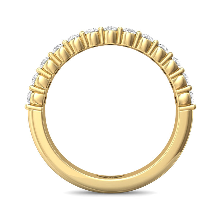 14K Gold Yellow Channel/Shared Prong Wedding Band from the Channel/Shared Prong collection - DWBSP03XSWB_14KY