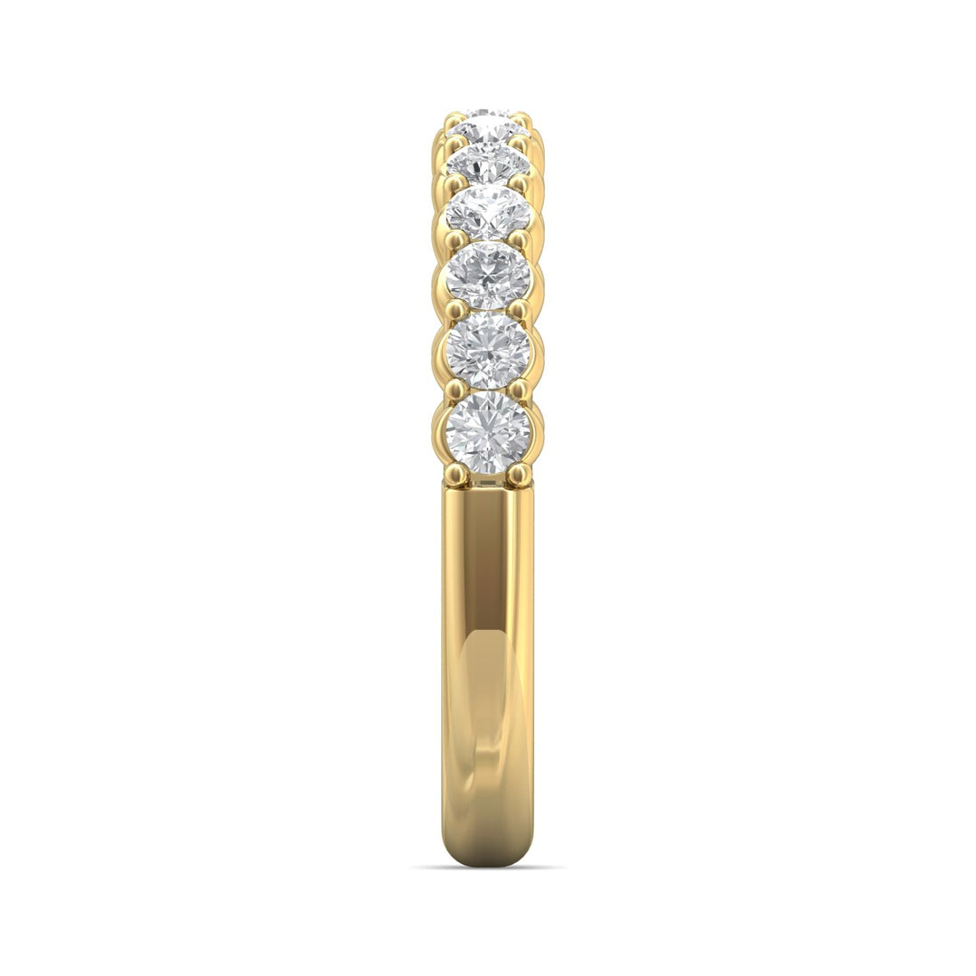 14K Gold Yellow Channel/Shared Prong Wedding Band from the Channel/Shared Prong collection - DWBSP03XSWB_14KY