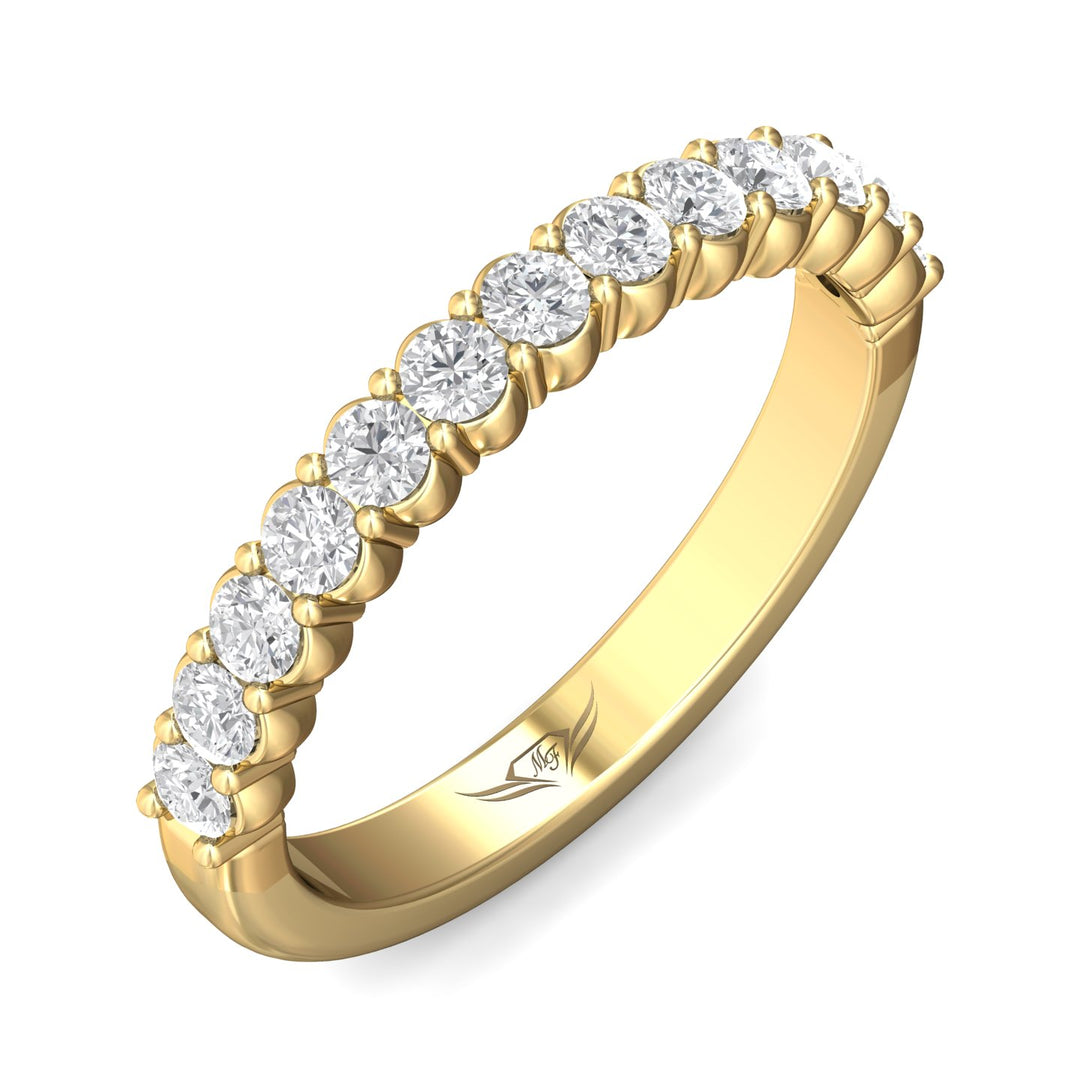 14K Gold Yellow Channel/Shared Prong Wedding Band from the Channel/Shared Prong collection - DWBSP03XSWB_14KY