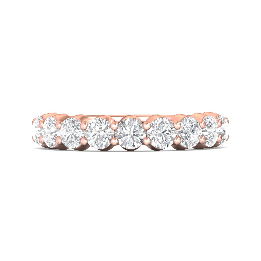 14K Gold Pink Channel/Shared Prong Wedding Band from the Channel/Shared Prong collection - DWBSP05L_14KP