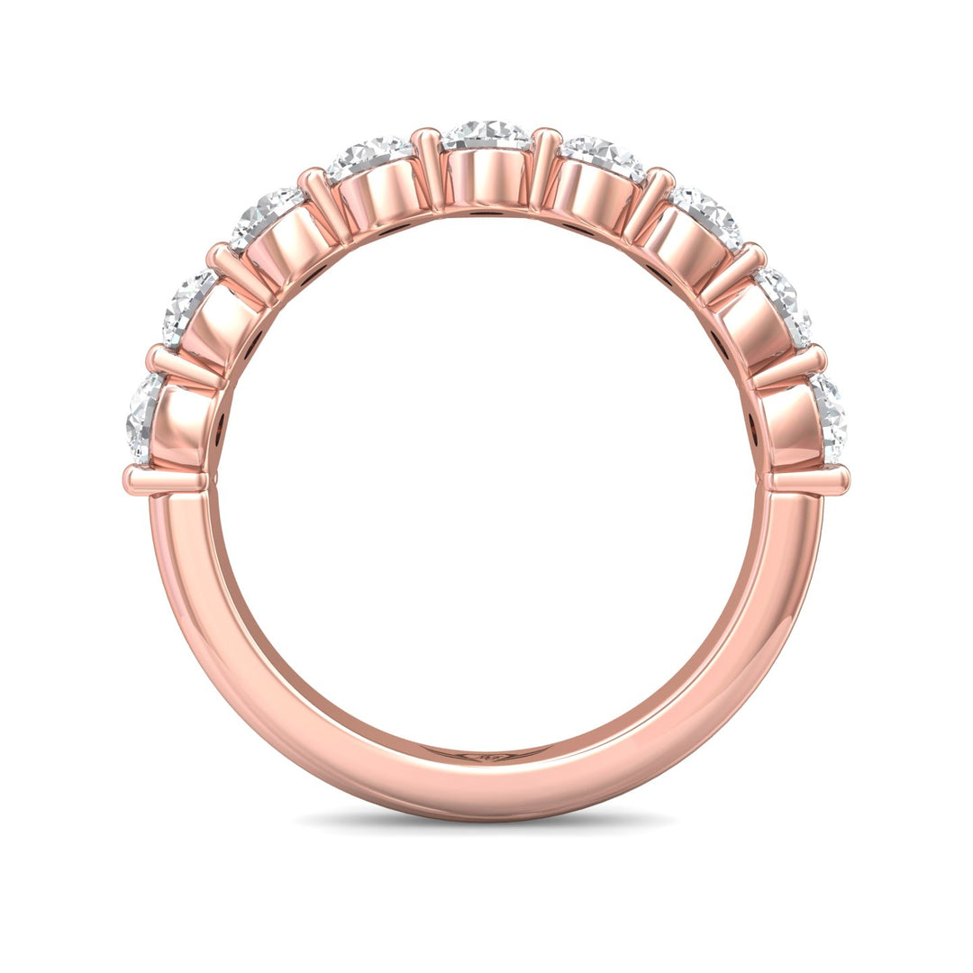 18K Gold Pink Channel/Shared Prong Wedding Band from the Channel/Shared Prong collection - DWBSP05L_18KP