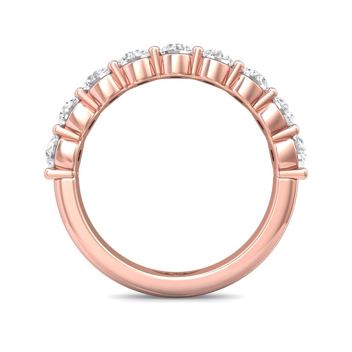 18K Gold Pink Channel/Shared Prong Wedding Band from the Channel/Shared Prong collection - DWBSP05L_18KP