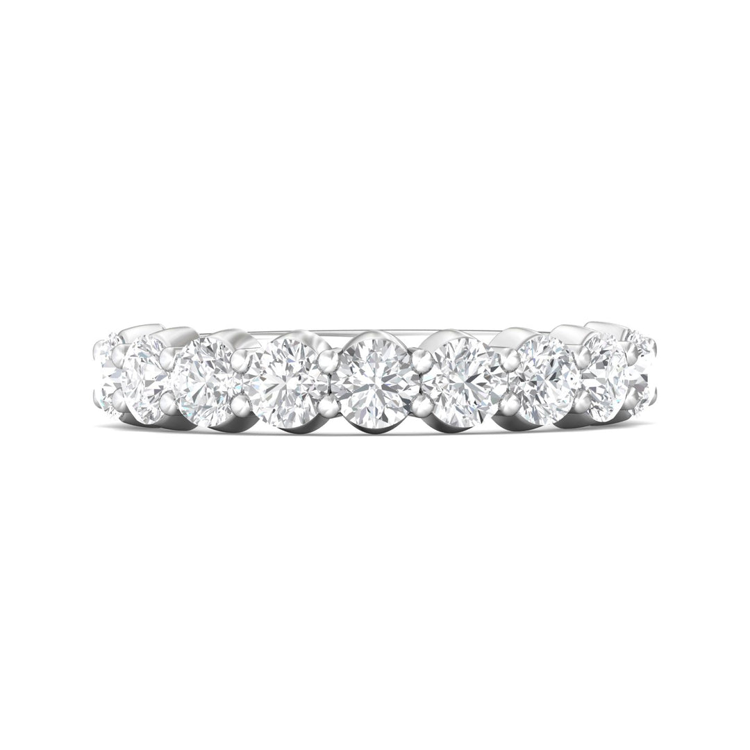 Platinum White Channel/Shared Prong Wedding Band from the Channel/Shared Prong collection - DWBSP05L_PlatW