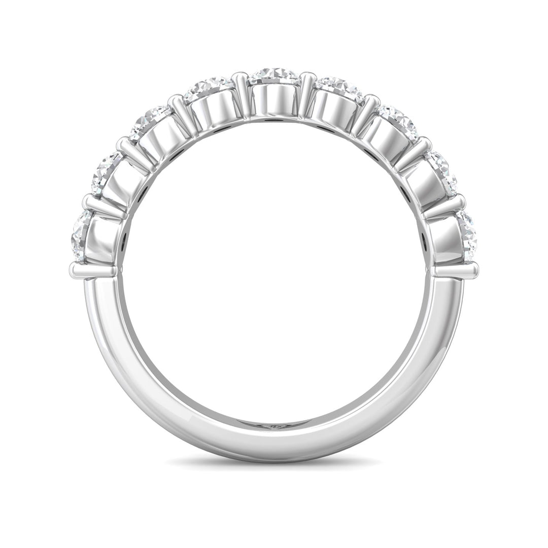 14K Gold White Channel/Shared Prong Wedding Band from the Channel/Shared Prong collection - DWBSP05L_14KW
