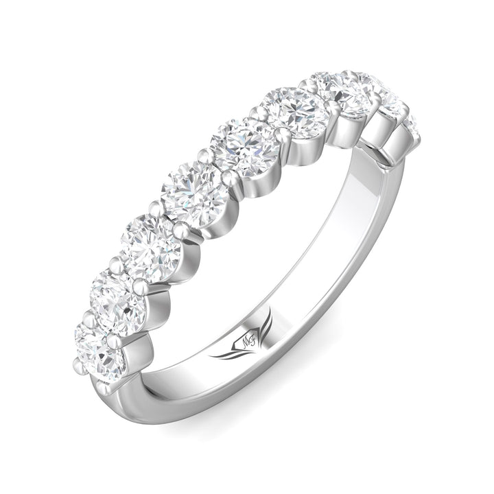 Platinum White Channel/Shared Prong Wedding Band from the Channel/Shared Prong collection - DWBSP05L_PlatW