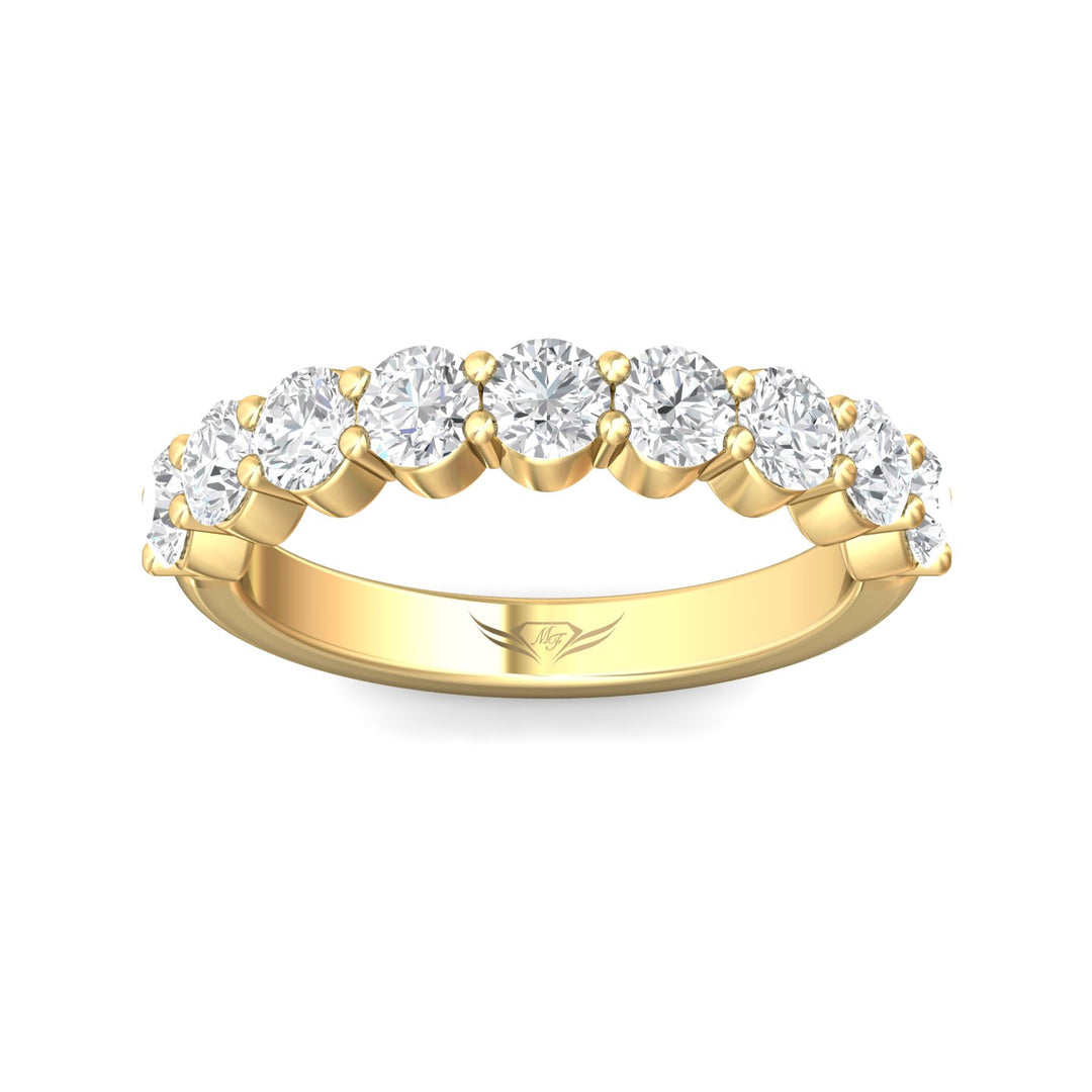 14K Gold Yellow Channel/Shared Prong Wedding Band from the Channel/Shared Prong collection - DWBSP05L_14KY