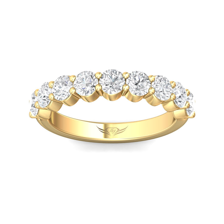 14K Gold Yellow Channel/Shared Prong Wedding Band from the Channel/Shared Prong collection - DWBSP05L_14KY