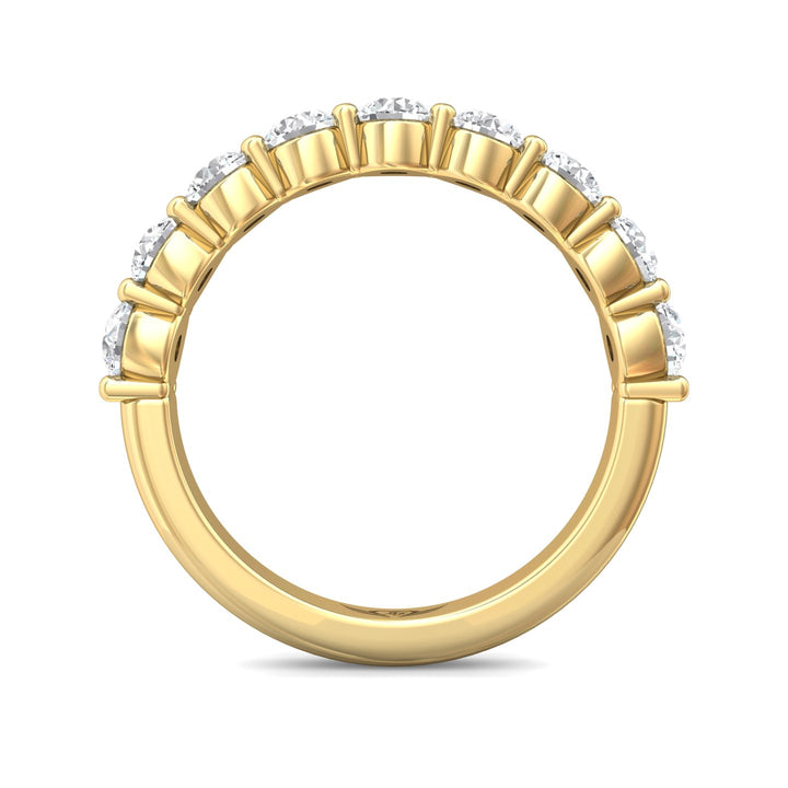 18K Gold Yellow Channel/Shared Prong Wedding Band from the Channel/Shared Prong collection - DWBSP05L_18KY