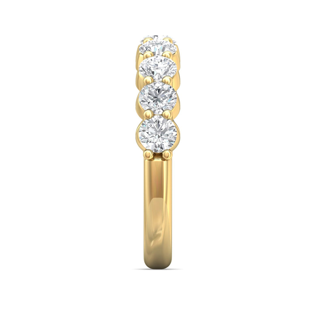 18K Gold Yellow Channel/Shared Prong Wedding Band from the Channel/Shared Prong collection - DWBSP05L_18KY