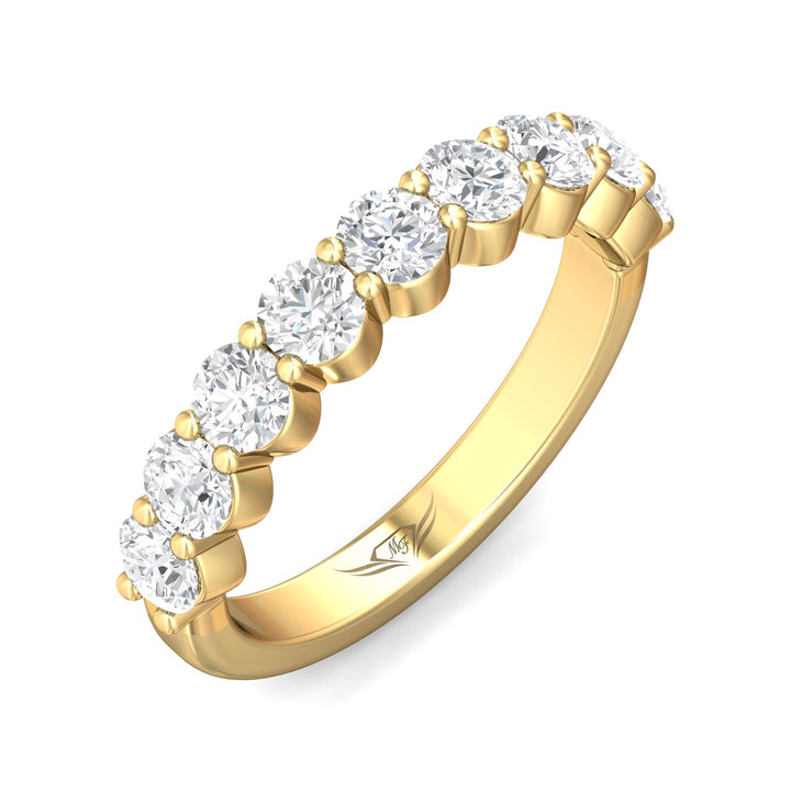14K Gold Yellow Channel/Shared Prong Wedding Band from the Channel/Shared Prong collection - DWBSP05L_14KY