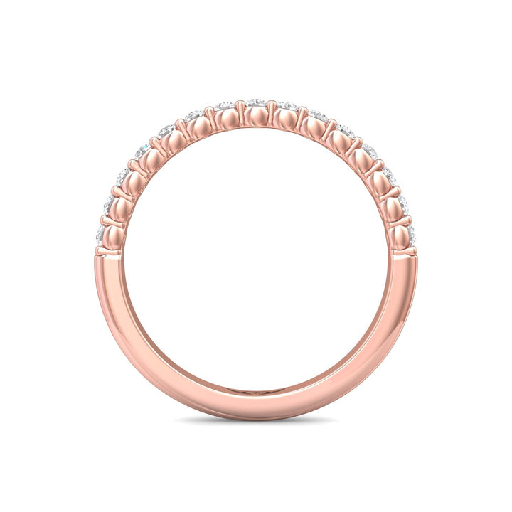 14K Gold Pink Channel/Shared Prong Wedding Band from the Channel/Shared Prong collection - DWBSP09_14KP