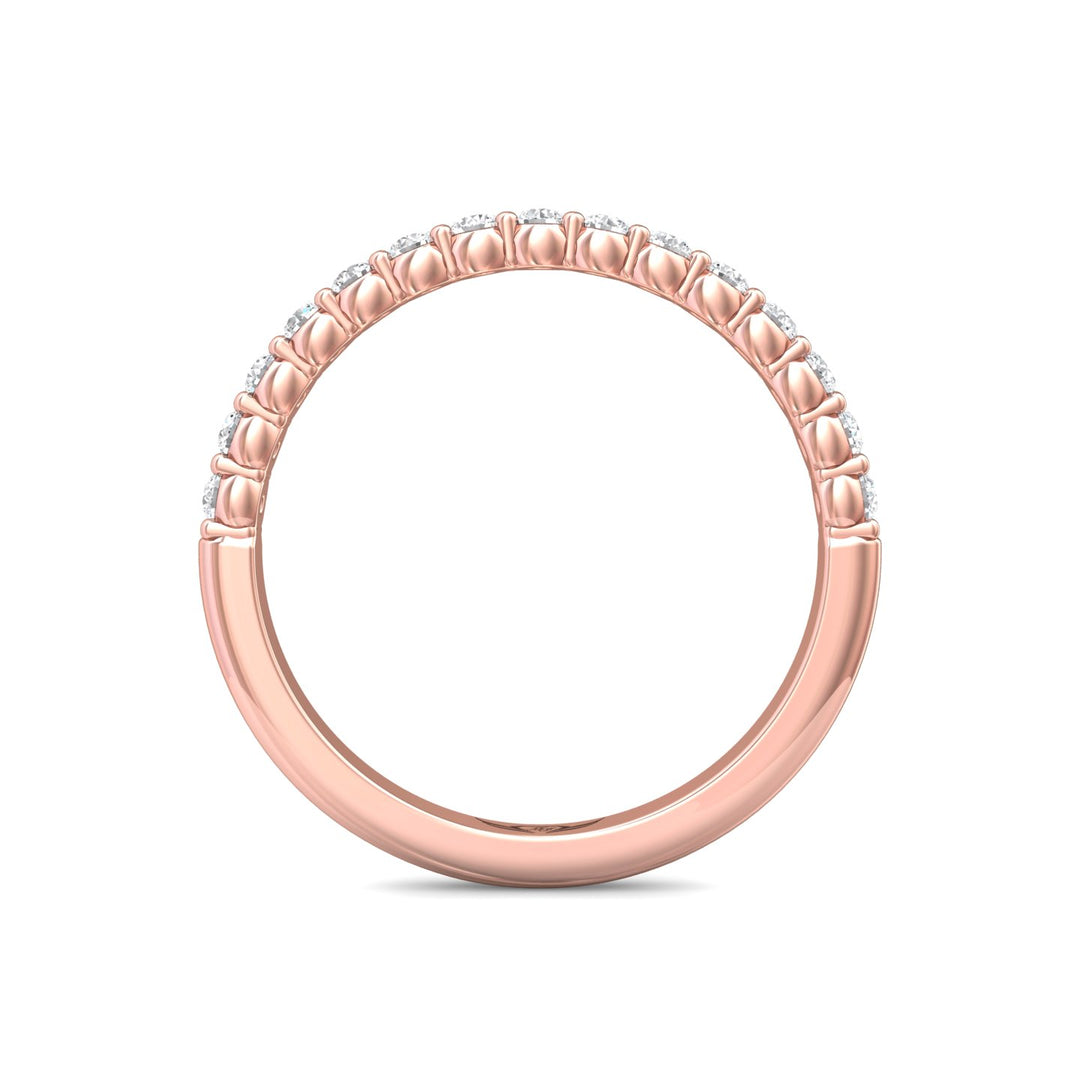 18K Gold Pink Channel/Shared Prong Wedding Band from the Channel/Shared Prong collection - DWBSP09_18KP