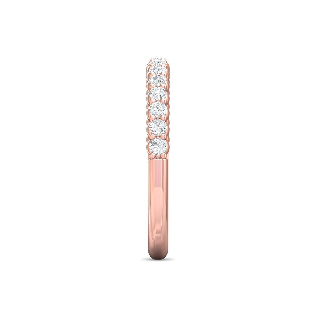 14K Gold Pink Channel/Shared Prong Wedding Band from the Channel/Shared Prong collection - DWBSP09_14KP